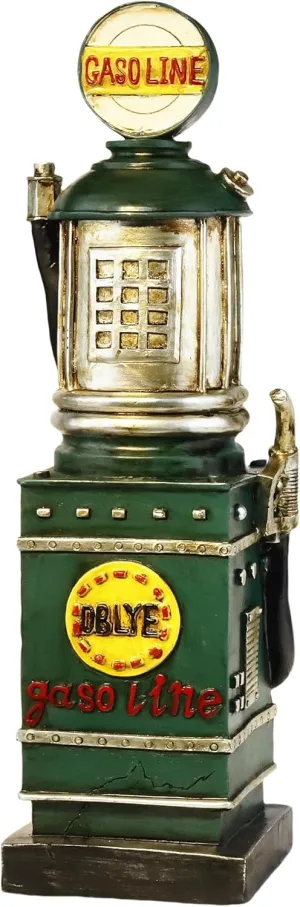 Retro Gasoline Gas Pump Coin Bank Piggy Saving Bank Fuel Pump Decorative Resin Vintage Collectible Figurine Sculpture