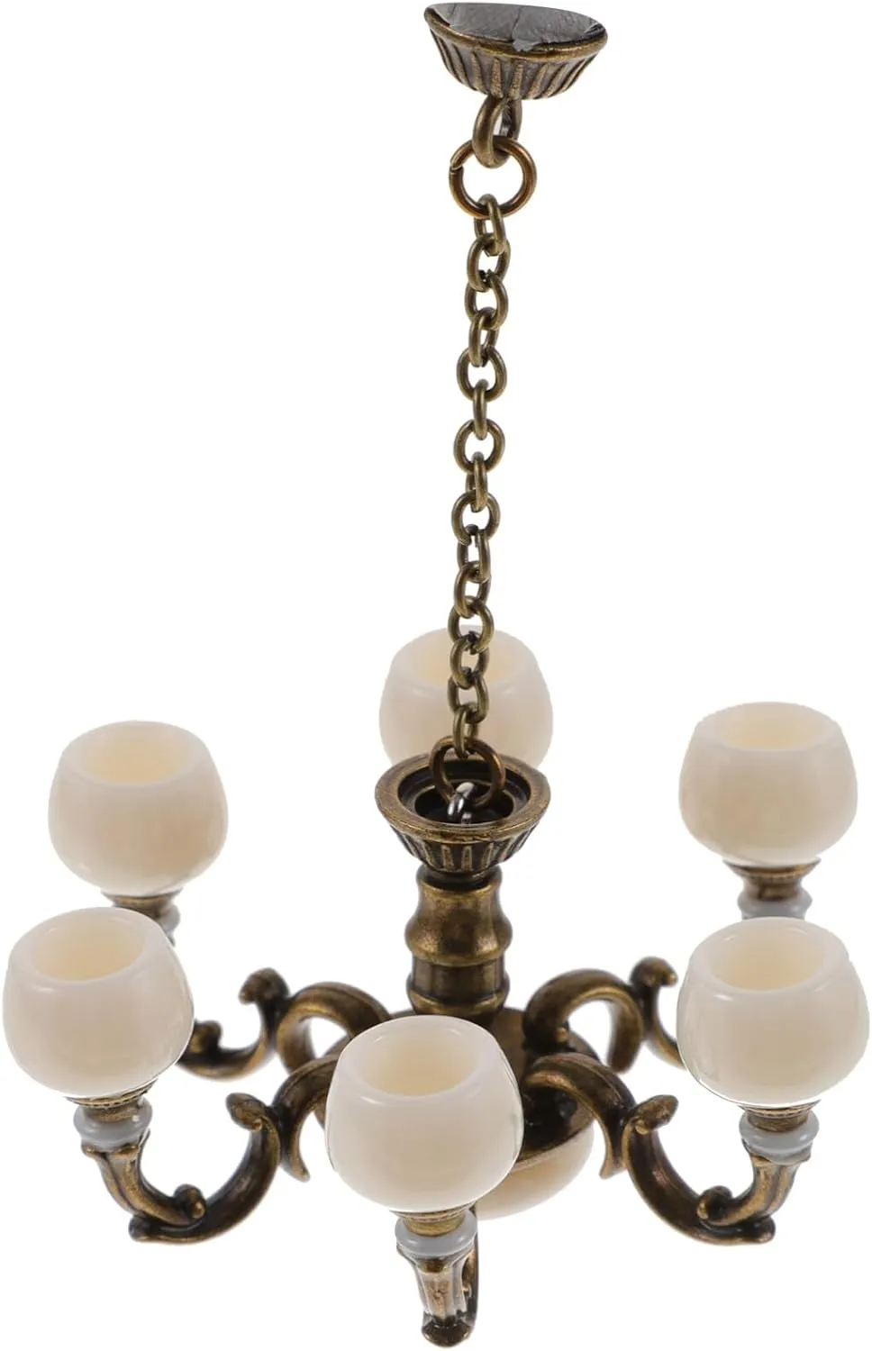 Retro Home Decor Dollhouse Retro Chandelier 1 12 Scale, Mini Dollhouse Ceiling Light, Artificial Chandelier Furniture Model, Dollhouse Scene Layout Hanging Lamp Decor