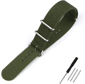 Ribbed Watch Strap 16mm 20mm 22mm 18mm 19mm 24mm Rugged Nylon Straps Retro Watchband Braid Ballistic Fabric Bands