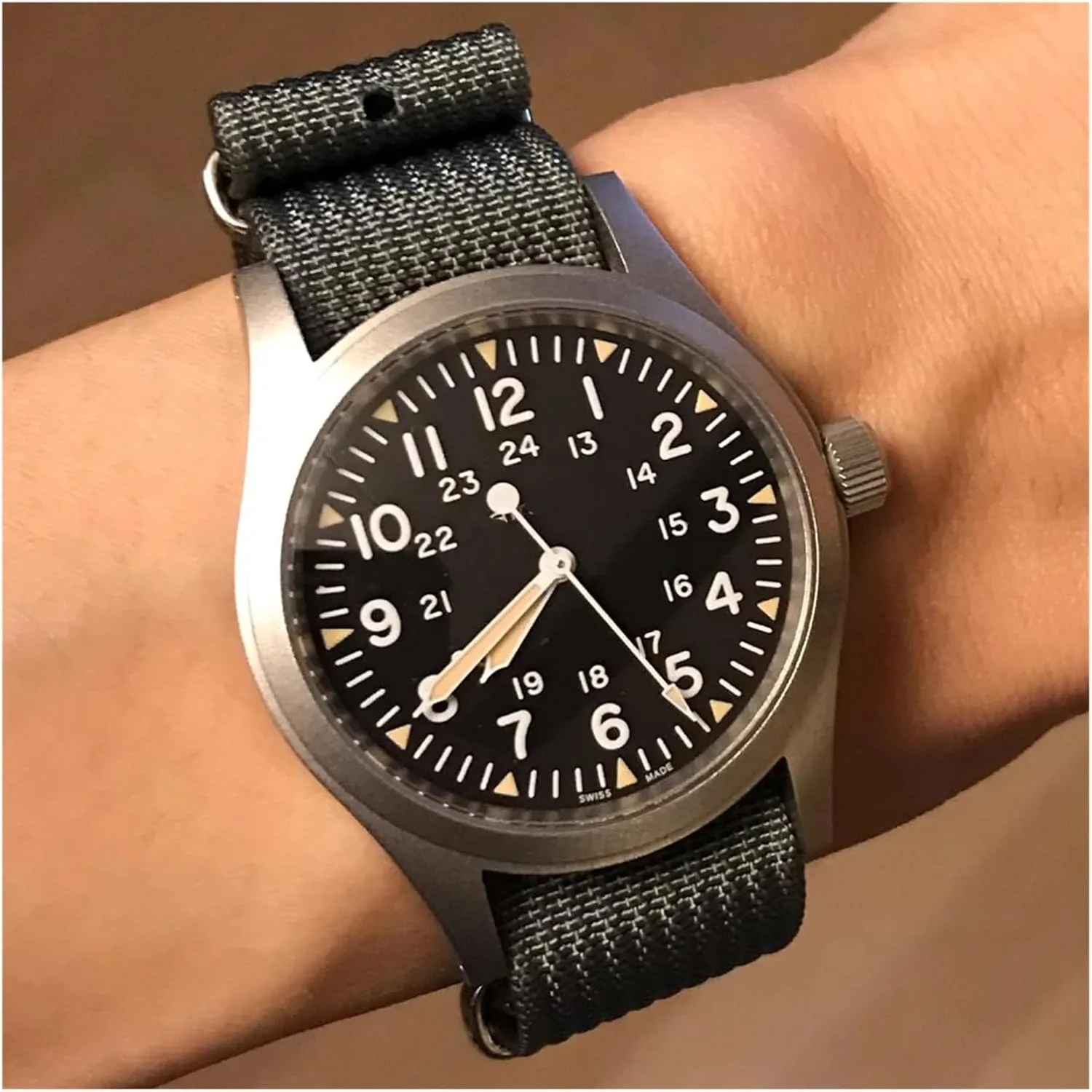 Ribbed Watch Strap 16mm 20mm 22mm 18mm 19mm 24mm Rugged Nylon Straps Retro Watchband Braid Ballistic Fabric Bands