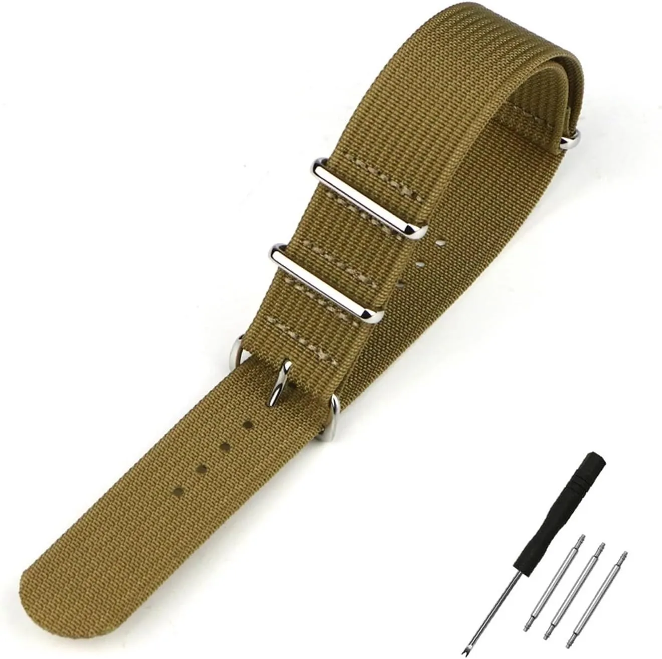 Ribbed Watch Strap 16mm 20mm 22mm 18mm 19mm 24mm Rugged Nylon Straps Retro Watchband Braid Ballistic Fabric Bands