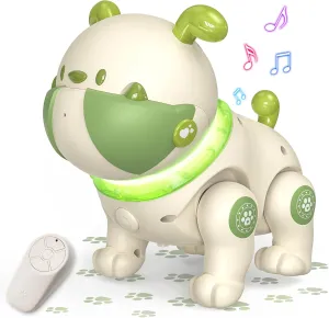 Robot Dog Toys for Kids,Remote Control Robot Pet Puppy Dog with Dancing Music Recording Function,Gift for Toddler Boys Girls,Green