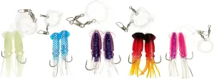 Rock Cod Squid Rigs 10 Pieces 5 Colors