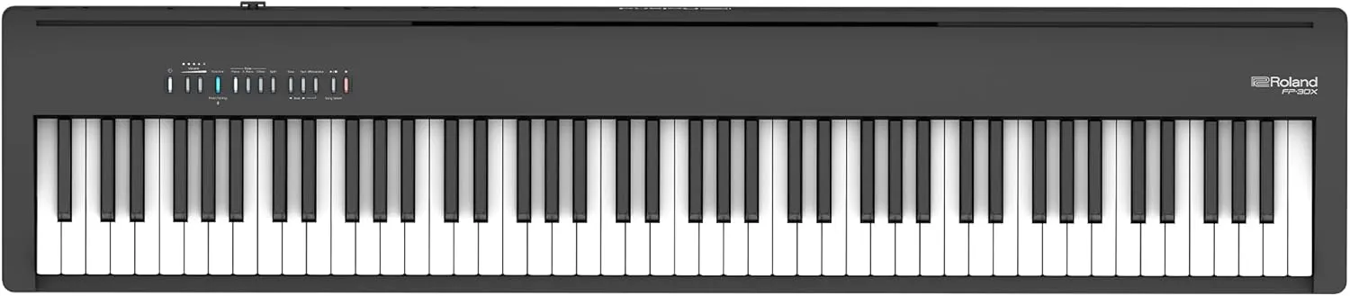 Roland FP-30X Digital Piano with Built-in Powerful Amplifier and Stereo Speakers. Rich Tone Authentic Ivory 88-Note PHA-4 Keyboard for unrivalled Acoustic Feel Sound. (FP-30X-BK), Black