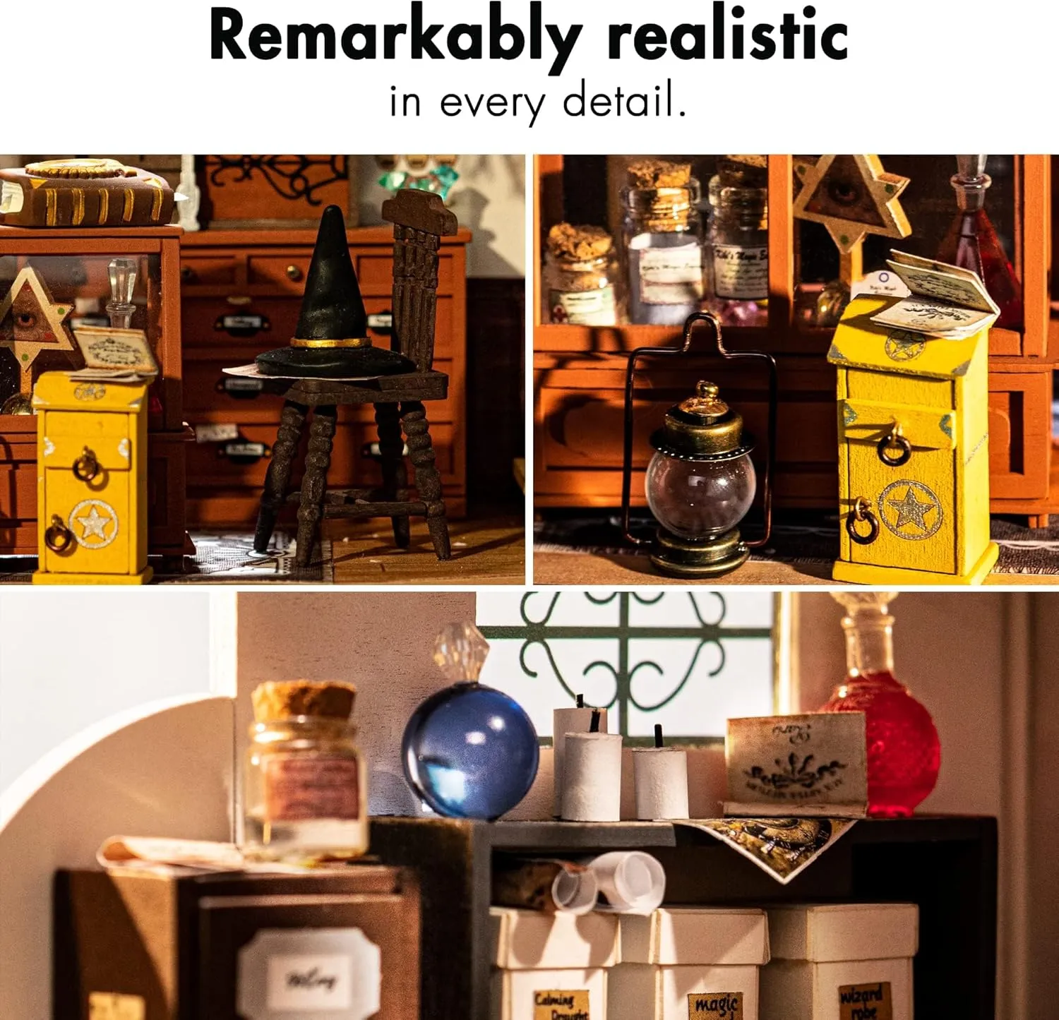 Rolife DIY Miniature Dollhouse Kit-Tiny House DIY Kit for Adults and Kids-1:20 Miniature House Kit-Miniature Things Hobbies for Women and Men-Halloween/Christmas Decorations/Gifts-LED Book Nook Kits