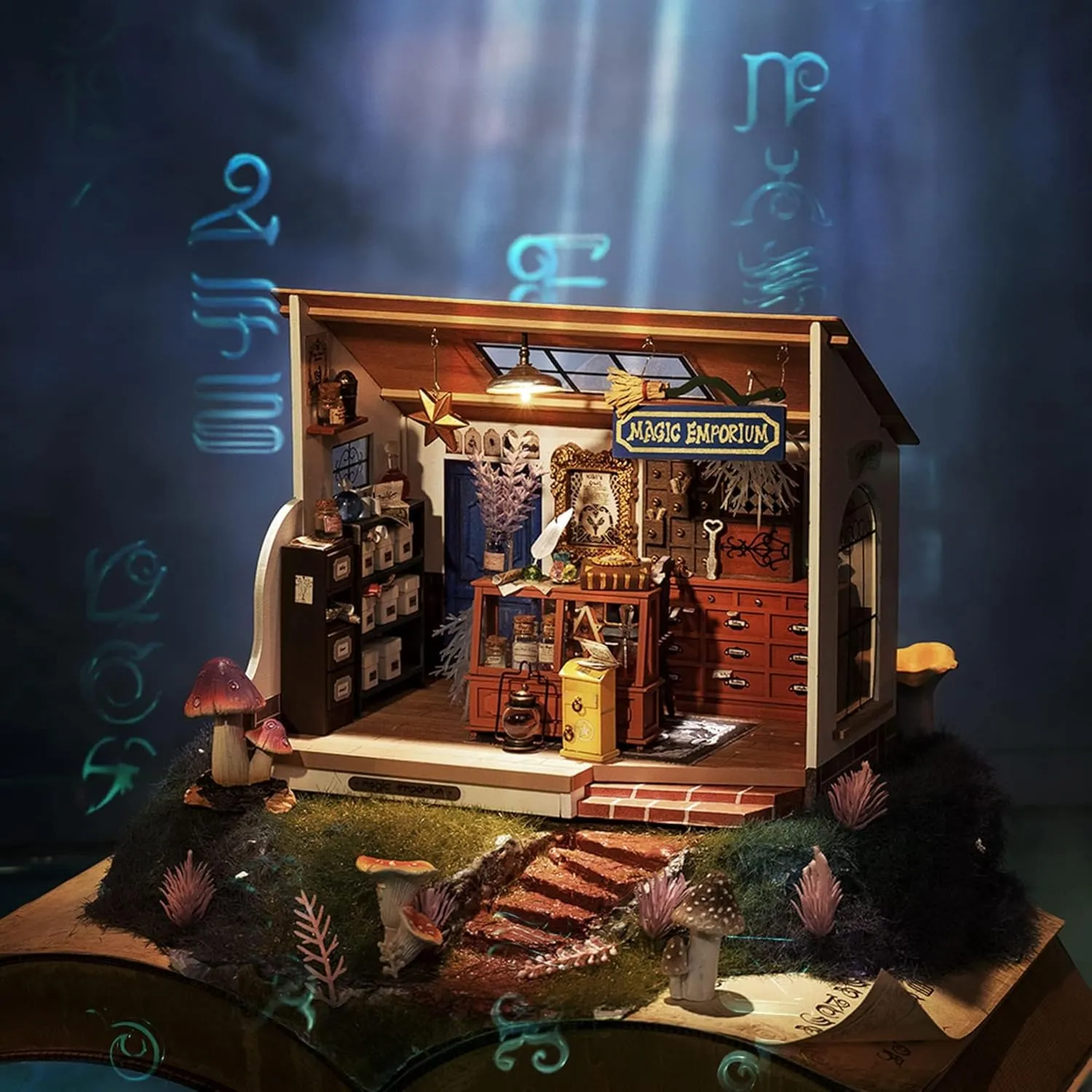 Rolife DIY Miniature Dollhouse Kit-Tiny House DIY Kit for Adults and Kids-1:20 Miniature House Kit-Miniature Things Hobbies for Women and Men-Halloween/Christmas Decorations/Gifts-LED Book Nook Kits