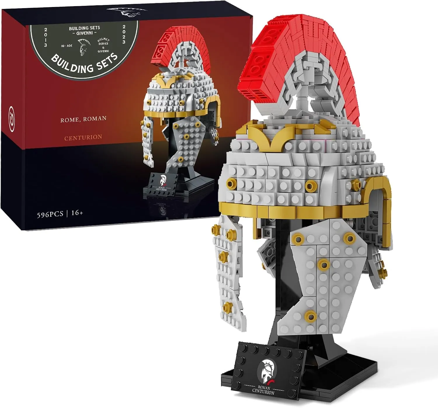 Roman Centurion Helmet Building Set, Compatible with Lego, STEM Gift Toy for Adults, Display Model Kit for Adults to Build, Gift Idea, Collectible Home Decor Model, (596PCS)