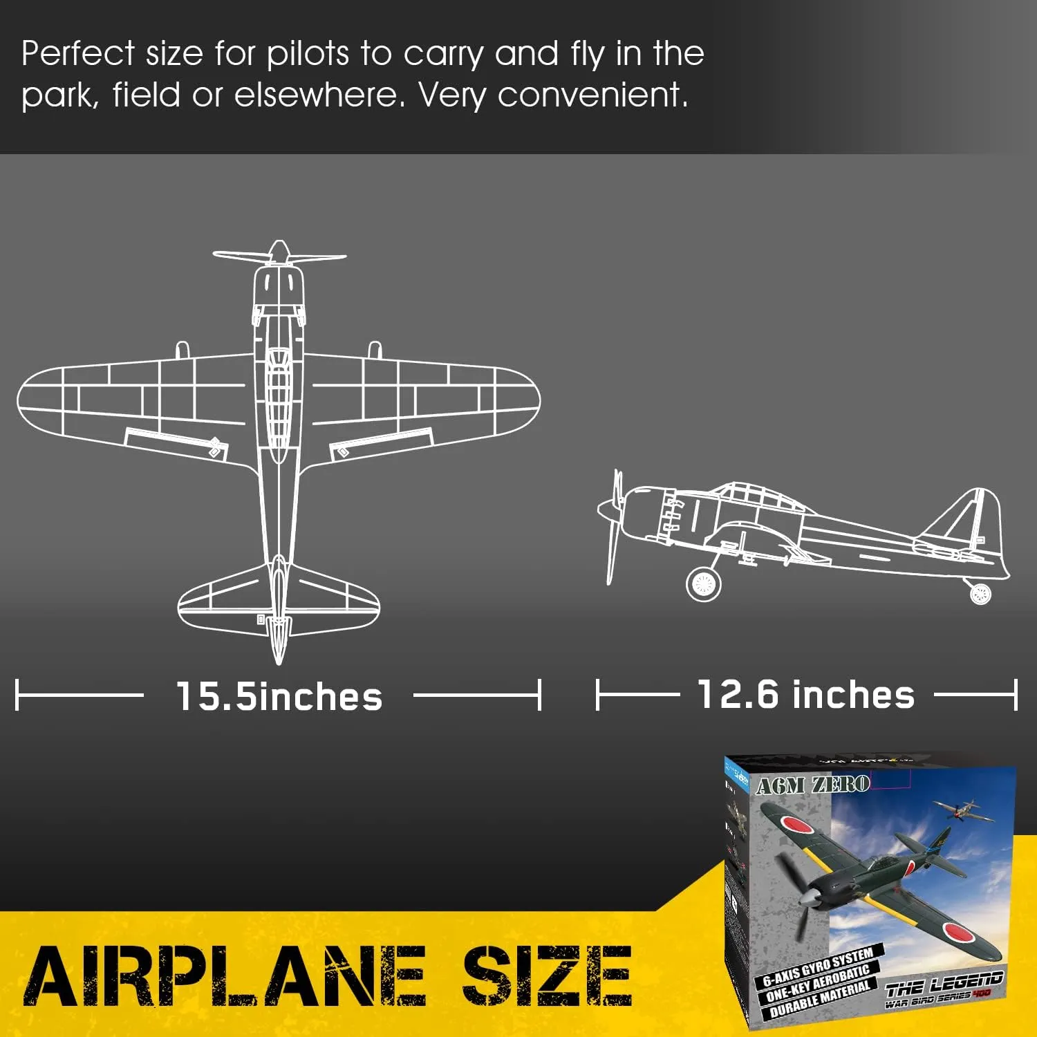 Romote Control Airplane Zero Fighter, 4 Channel RTF RC Plane with 6-Axis Gyro, WW2 Warbird Aircraft Toy Gift for Adults & Kid