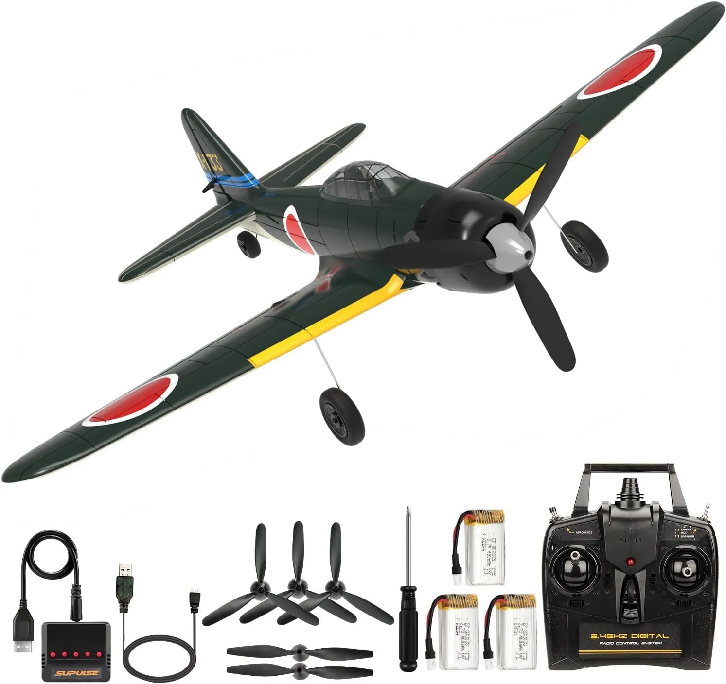 Romote Control Airplane Zero Fighter, 4 Channel RTF RC Plane with 6-Axis Gyro, WW2 Warbird Aircraft Toy Gift for Adults & Kid