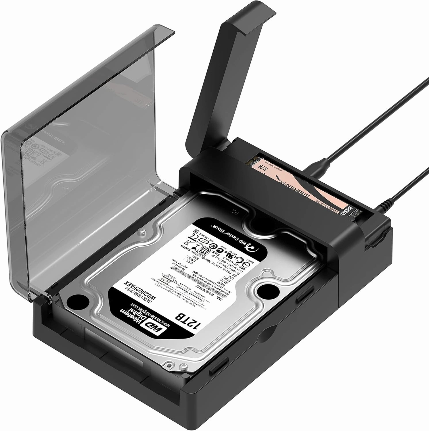 SABRENT USB-C Lay Flat Docking Station – NVMe M.2   SATA 2.5”/3.5” SSD/HDD Enclosure, 10Gbps, Tool-Free, Offline Clone Function, USB 3.2 Type-C, for Windows, Mac, Linux (DS-UFNC)