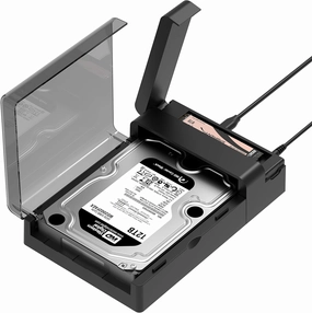SABRENT USB-C Lay Flat Docking Station – NVMe M.2   SATA 2.5”/3.5” SSD/HDD Enclosure, 10Gbps, Tool-Free, Offline Clone Function, USB 3.2 Type-C, for Windows, Mac, Linux (DS-UFNC)