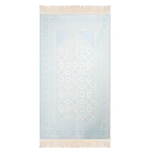 Salah Prayer Mat - Geometric Mosaic - Baby Blue