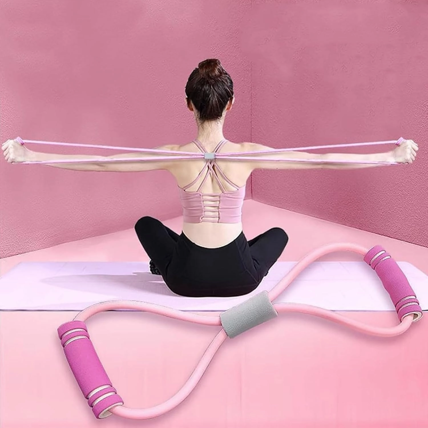 Saludea Resistance Band with Handles, Figure 8 Resistance Band, 2025 Upgraded Chest Arm and Shoulder Stretch Bands, Yoga Gym Fitness Pulling Rope for Home, Strength Training