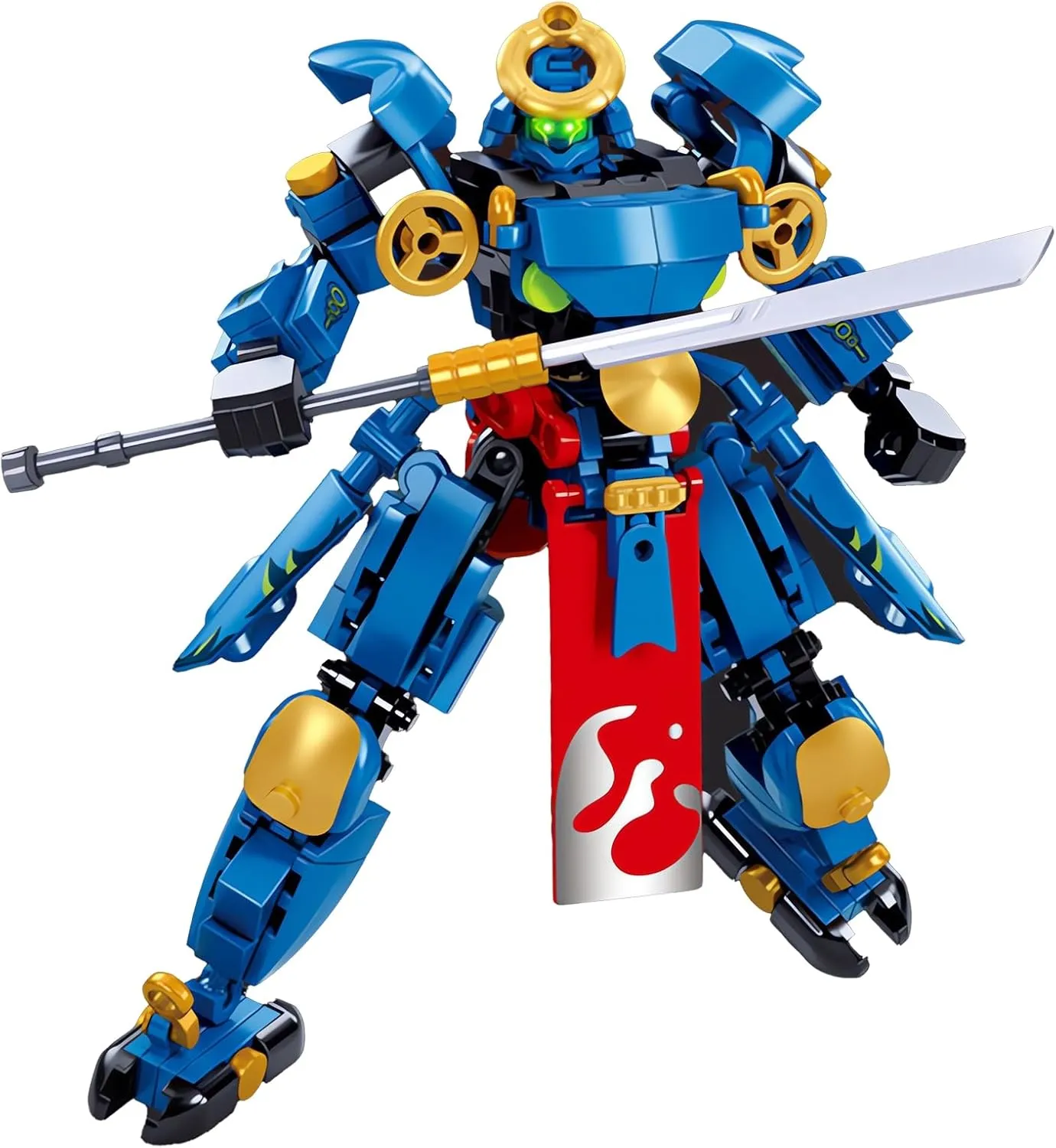 Samurai Mech Warrior Model Building Sets, Robot with Long Spears and Openable Cockpits Building Blocks Toy Set, 230 Pieces Creative Collectible Gift for Adults Man Teens Boys 6 
