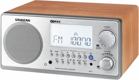 Sangean WR-2 AM/FM-RBDS Wooden Cabinet Digital Tuning Radio (Walnut)