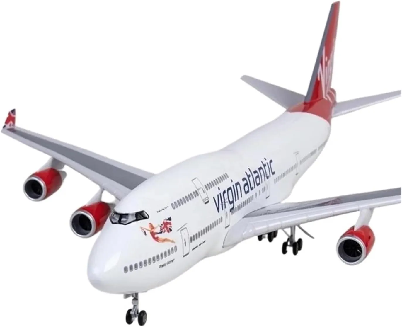 Scale 1 150 for 47CM B747 Aircraft Model with Stand Display Airliner Collectible Model for Toys(No lamp)