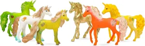 Schleich Bayala Unicorn Gifts for Girls and Boys Ages 5-12, 6-Piece Set, Collectible Foal Toys, Fruit & Gold Unicorn Foals