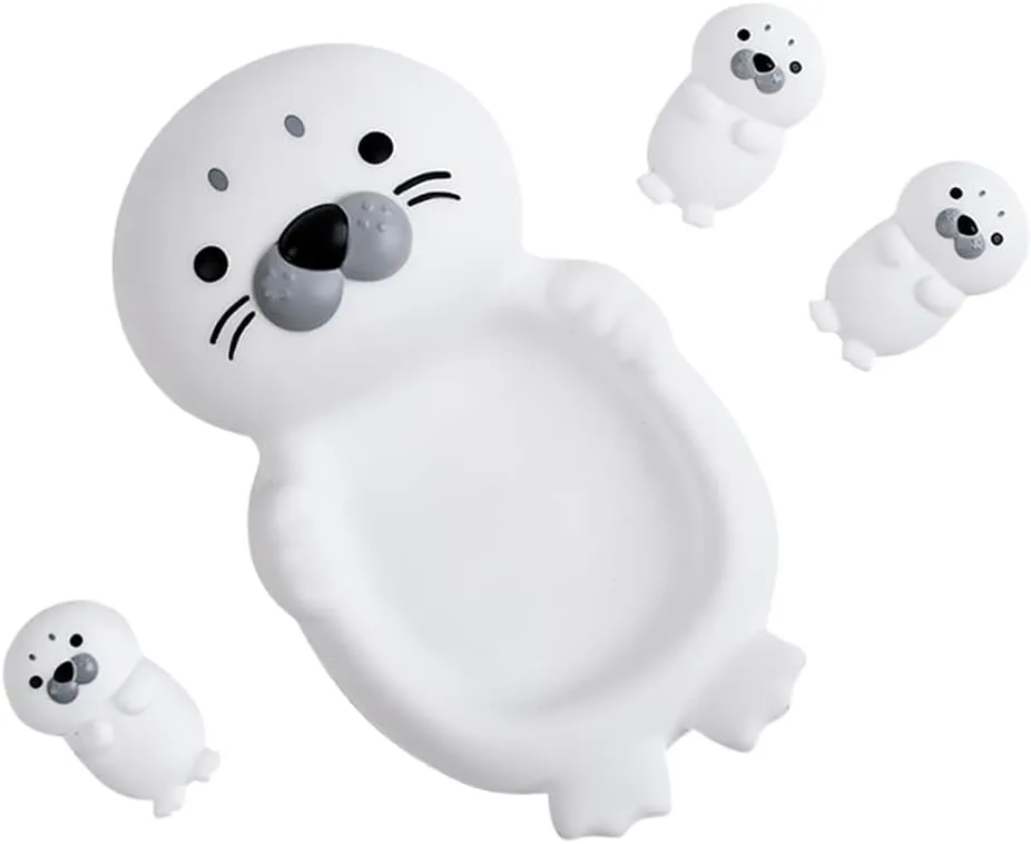 Seal Bath Toy Set, Child-Mother Seal Playset Tub Toy, 1 Mother Seal and 3 Baby Seals Water Toy Bathtub Seals Toy Set Seals Family Floating Toy for Babies