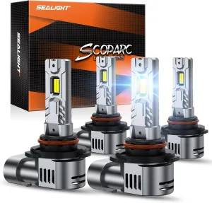 SEALIGHT 9005/HB3 9006/HB4 Fog Bulbs Combo, 60,000LM 1:1 Design 9005 9006 Fog Bulbs, Plug-N-Play, Pack of 4