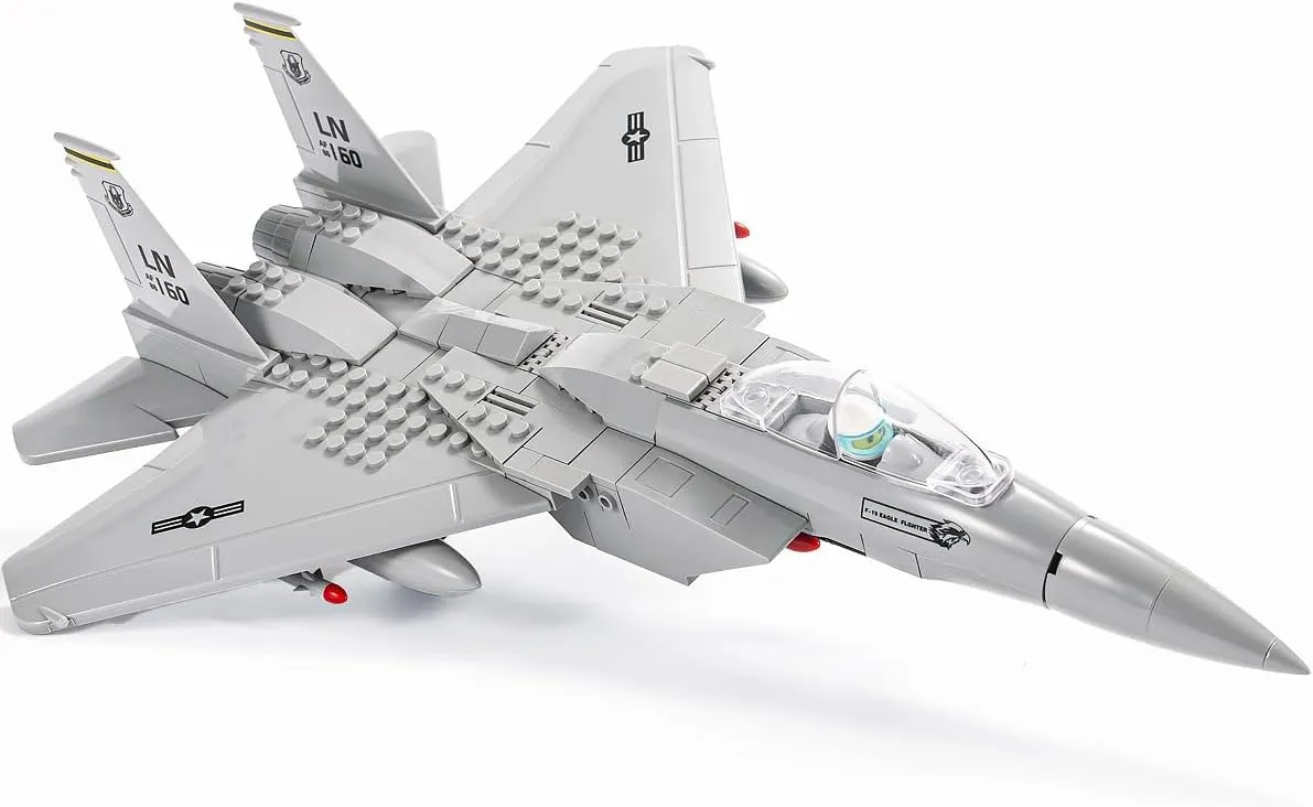 SEMKY Military F-15 Eagle Fighter Jet Air Force Building Block Set (262 Pieces) Toys Gifts for Military Fans and Kid