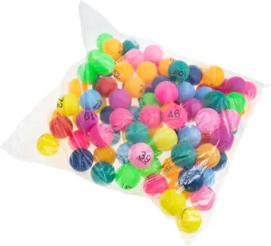 Set of 100 Raffle Number Balls Bulk Small Plastic Balls for Celebrations Events and Game Nights