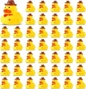 Set of 24 Cowboy Rubber Ducks with Hat - Western Rubber Duckies, Mini Ducks for Shower, Birthday, Swimming, Party - 2. 1 x 2 x 1. 9 Inches