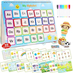 Shining Energy Busy Book Learning Toys for 3 4 5 Year Old Toddler - Kids Preschool Learning Activities 35Themes Activity Binder Early Educational Autism Sensory Travel Toys Gifts for Boys Girls
