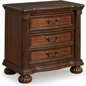 Signature Design by Ashley Lavinton Classic 2 Drawer Nightstand for Bedroom, 28" Tall, Dark Brown