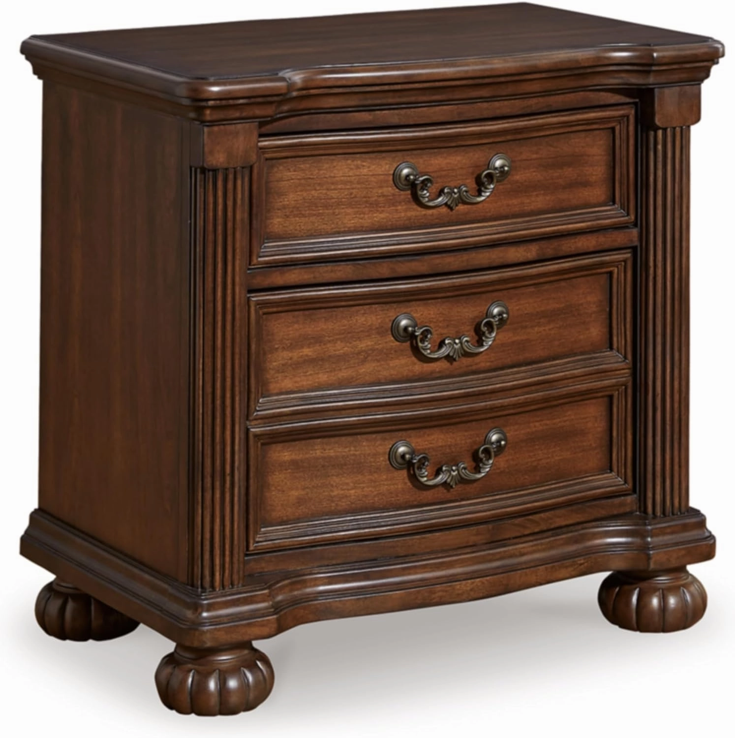 Signature Design by Ashley Lavinton Classic 2 Drawer Nightstand for Bedroom, 28" Tall, Dark Brown