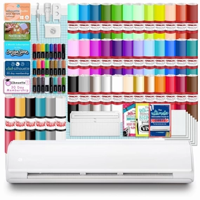 Silhouette Cameo 5 Plus 15in Vinyl Cutter Bundle with Roll Feeder, 38 Premium 651 Vinyl Sheets, T-Shirt HTV, Sketch Pen Set, Silhouette Software, Tools, Guides, Classes, Deisgns, and More