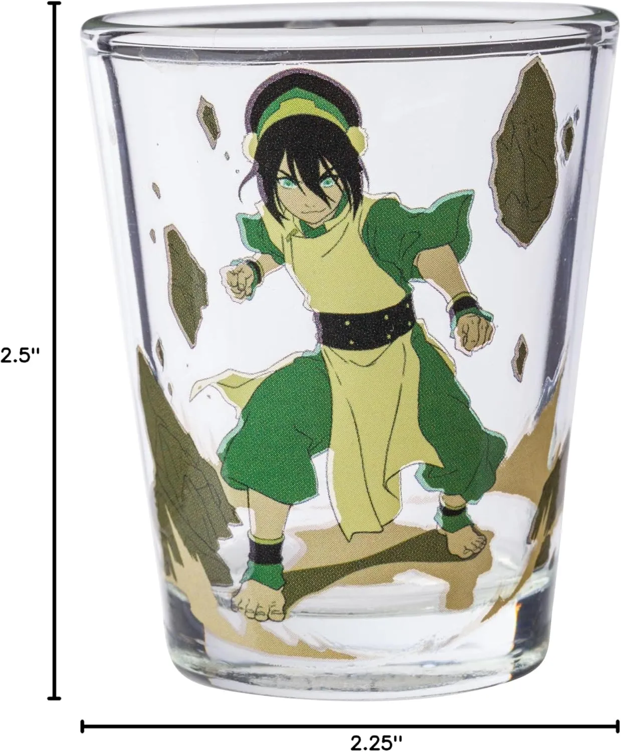 Silver Buffalo Avatar the Last Airbender Featuring Aang, Katara, Toph, Appa, and Momo 4 Pack Mini Glasses, 1.5 Ounces