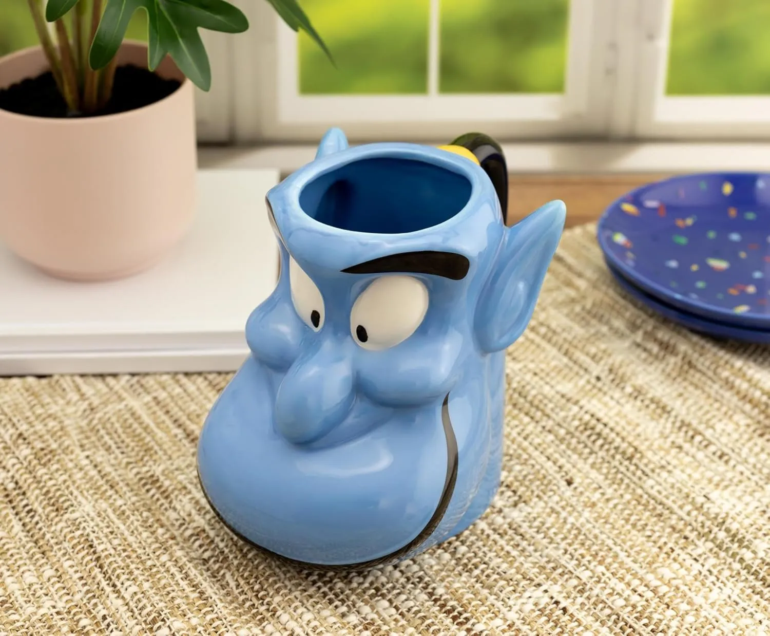 Silver Buffalo Disney Aladdin Genie Ceramic 3D Sculpted Mug, 22 Ounces