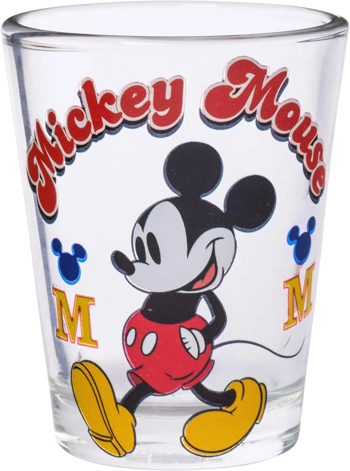 Silver Buffalo Disney Classic Mickey Mouse 4 Pack Mini Glasses, 1.5 Ounces