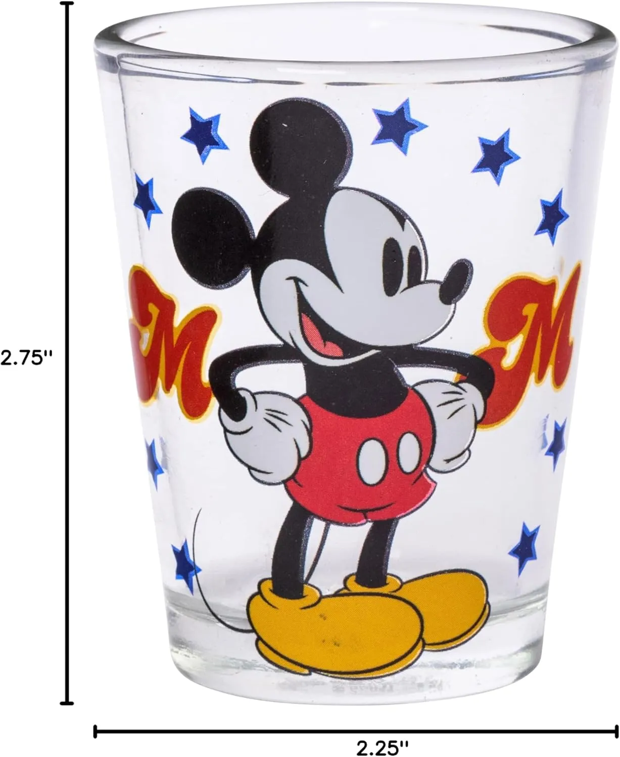 Silver Buffalo Disney Classic Mickey Mouse 4 Pack Mini Glasses, 1.5 Ounces