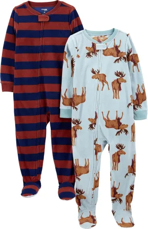 Simple Joys by Carter's Kids' Holiday Loose-fit Flame Resistant Fleece Footed Pajamas