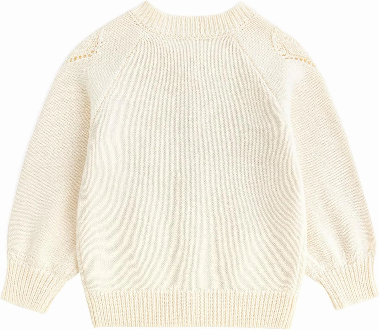 Simplee kids Baby Girl Knit Cardigan Sweater Cream Cotton Autumn Coat