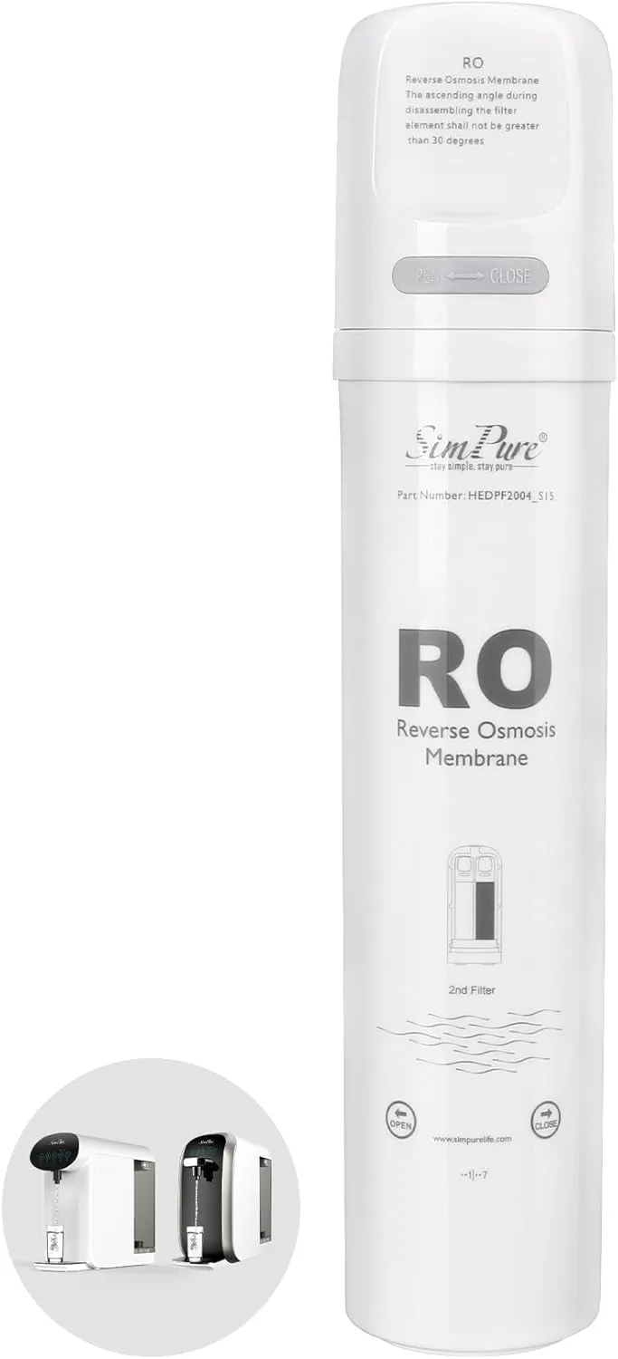 SimPure Y7/Y7P Series RO Filter Replacement Cartridge for Y7, Y7P-W, Y7P-BW, 6 Months Replacement Cartridge, 100 GPD, Model Number: SimPure ROULP-2012-100-Y7