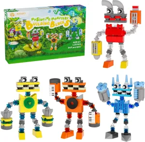 Sing Music Monsters Building Set, 4 in 1 Wubbox/Epic Wubboox/Rare Wubbox/IceLizard Action Figure Toy, Music Game Display & Interactive Collectible, Great Gift for Fans, Boys and Girls 6 , 349 PCS