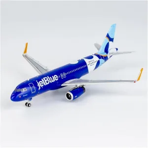 Single Plane Scale 1:400 Die-cast Metal Aircraft Model for JetBlue Airways Airbus A320-200 Simulation Model Scale Model Collection Alloy Metal Model