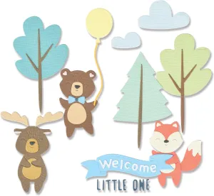 Sizzix Sizzx Thinlits Die 26PK Woodland Baby Set by Jennifer Ogborn | 665960 | Chapter 3 2022, Multicolor