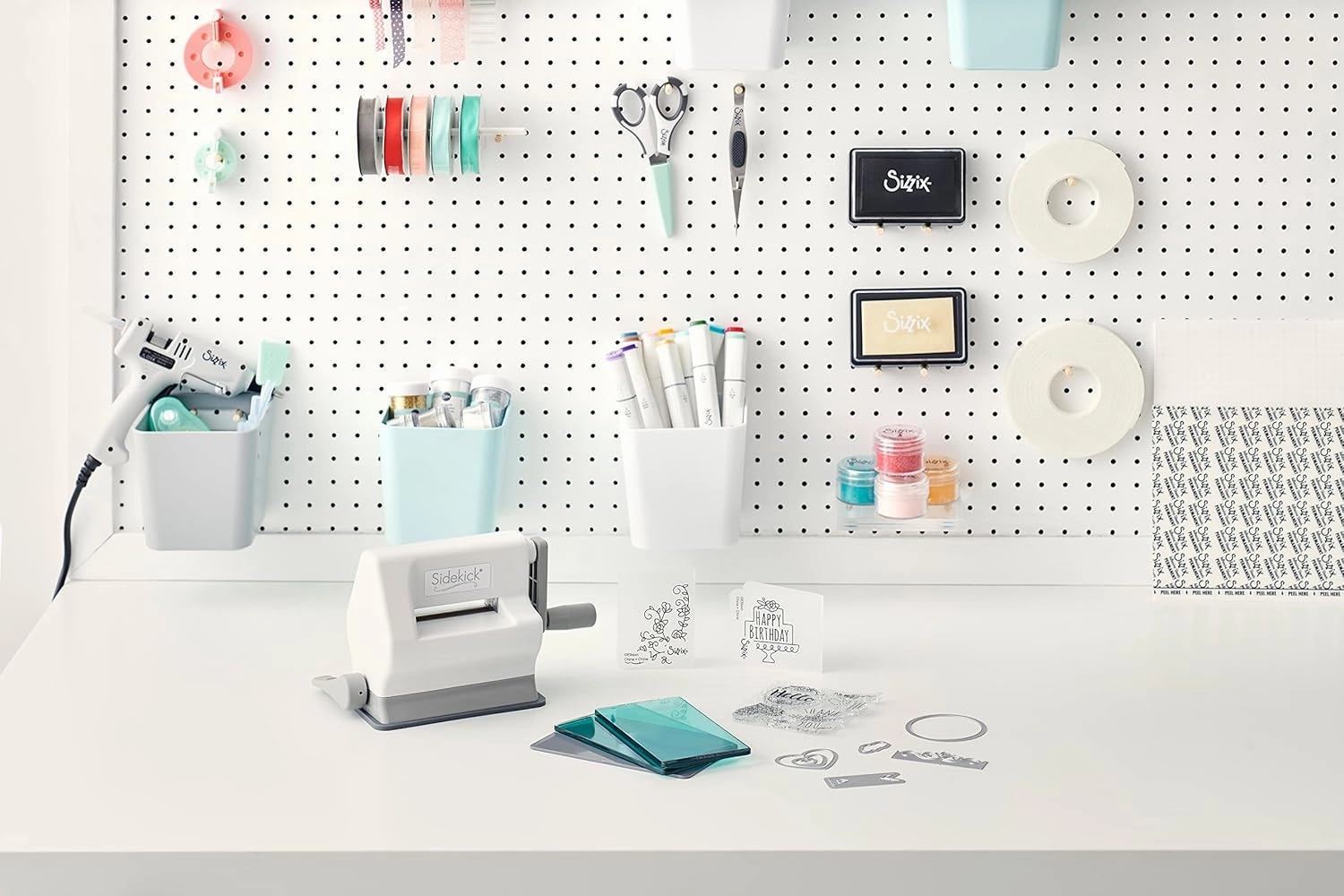 Sizzix Sidekick Starter Kit 661770 Portable Manual Die Cutting & Embossing Machine for Arts & Crafts, Scrapbooking & Cardmaking, 6.35 cm Opening, 2.5" Opening, White