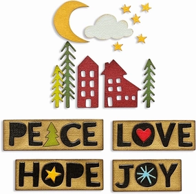 Sizzix Thinlits Die Set 16PK Christmas Cutouts by Tim Holtz | 666064 | Chapter 4 2022 Wafer, Grey