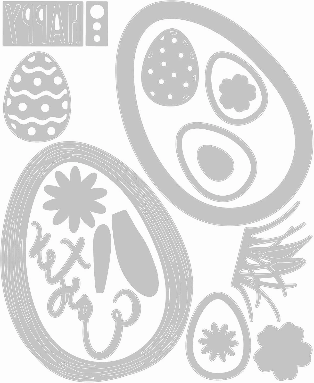 Sizzix Thinlits Die Set 17 Pack Easter Sentiments by Emily Tootle, Multicolor