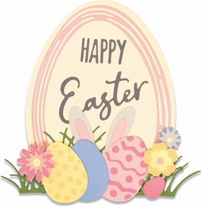 Sizzix Thinlits Die Set 17 Pack Easter Sentiments by Emily Tootle, Multicolor