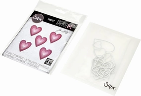 Sizzix Thinlits Die Set 25PK Stacked Tiles Hearts by Tim Holtz, 665858, Multicolor