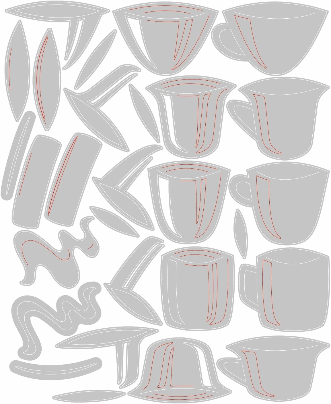 Sizzix Thinlits Die Set 28PK Papercut Café by Tim Holtz, 666287, Cranberry