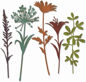 Sizzix Thinlits Die Set , Wildflower Stems #2 by Tim Holtz, 5 Pack, One Size, Multicolor 5 Piece