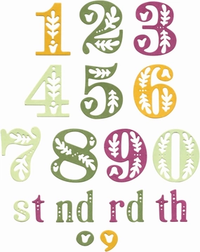 Sizzix Thinlits Die Set Folk Numbers by Catherine Pooler