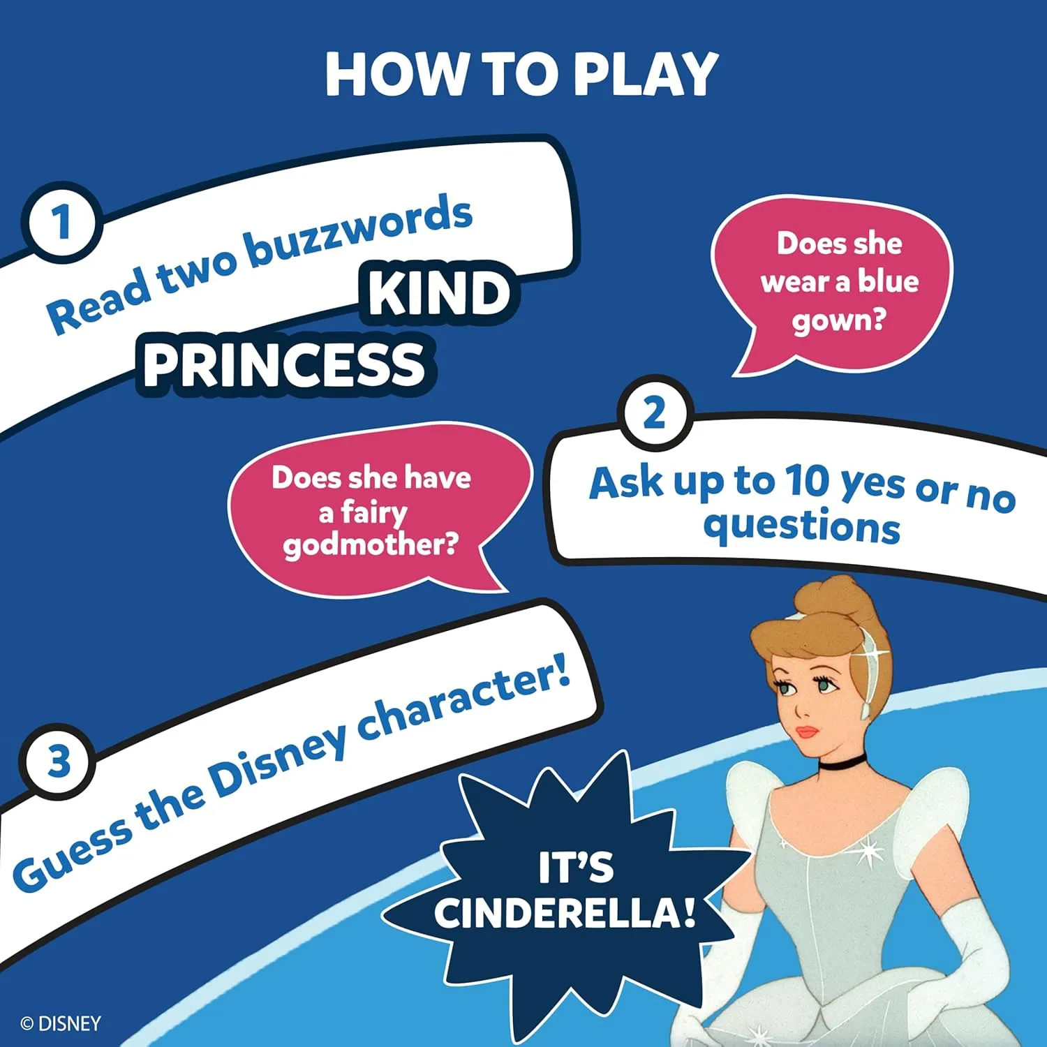 Skillmatics Guess in 10 Disney, Card Game for Girls, Boys, Kids, Teens, Adults, Who Love Cinderella, Mickey Mouse, Moana, Gifts for Ages 6, 7, 8, 9 and Up