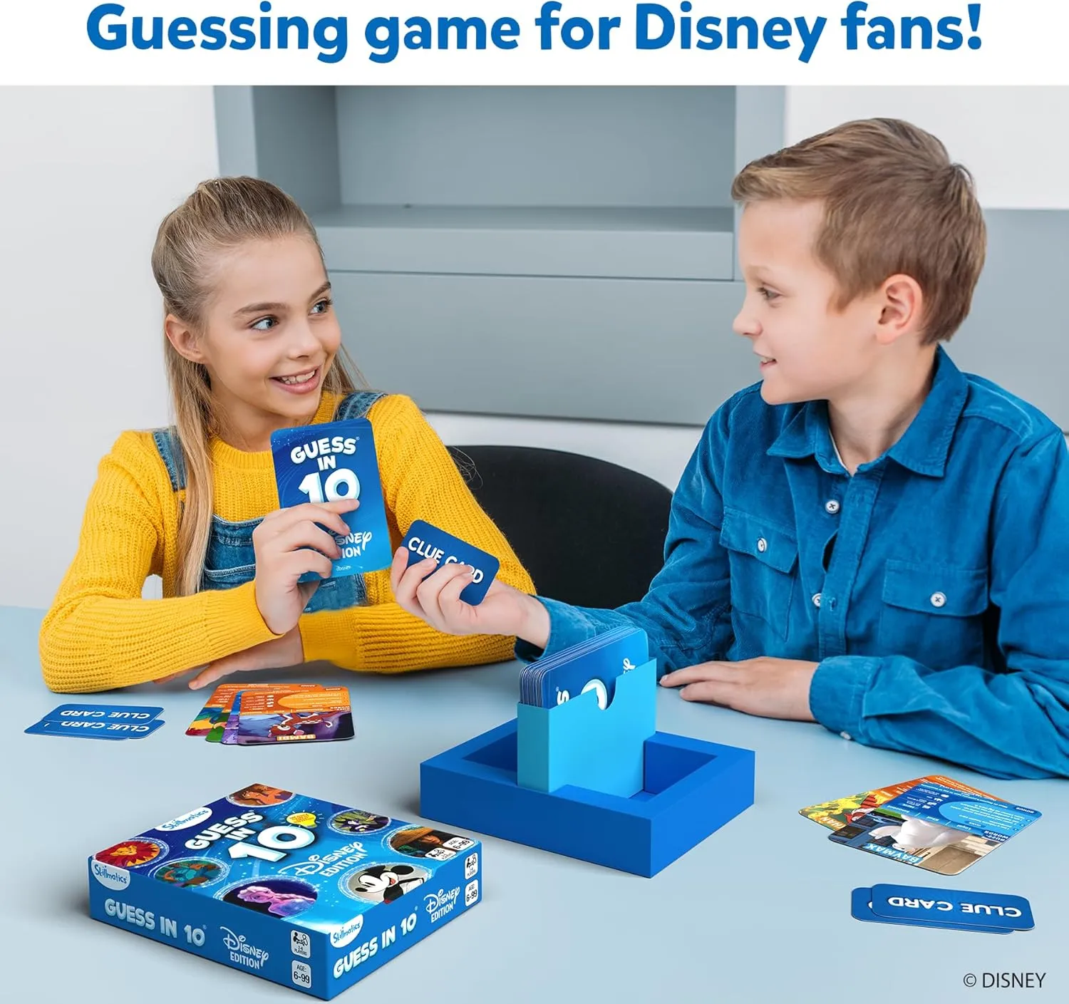 Skillmatics Guess in 10 Disney, Card Game for Girls, Boys, Kids, Teens, Adults, Who Love Cinderella, Mickey Mouse, Moana, Gifts for Ages 6, 7, 8, 9 and Up